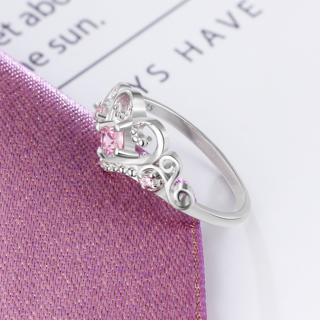 Pink heart rings