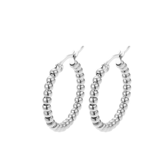 Ball chain hoops earrings