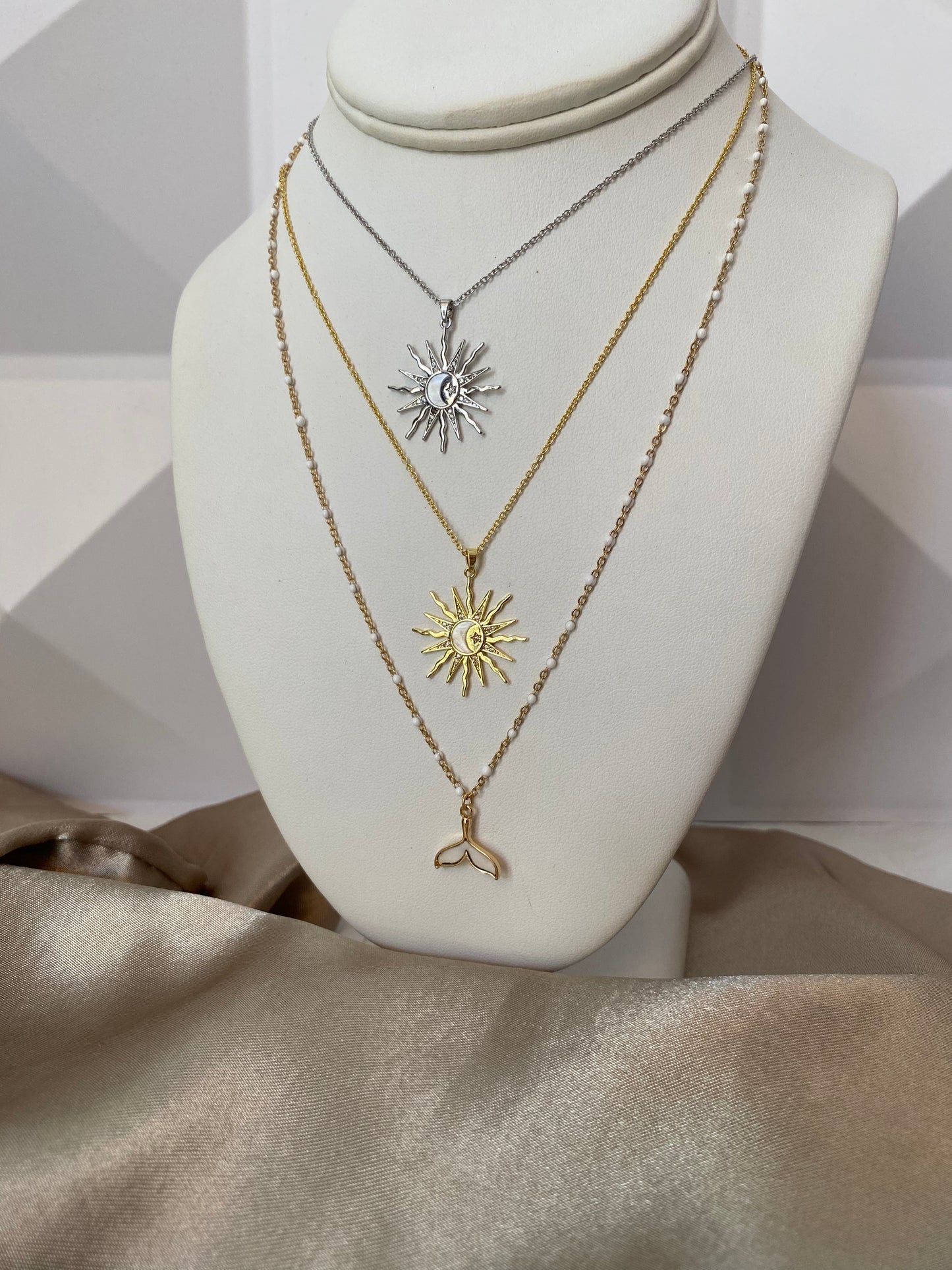 SUN & MOON ENAMEL NECKLACE