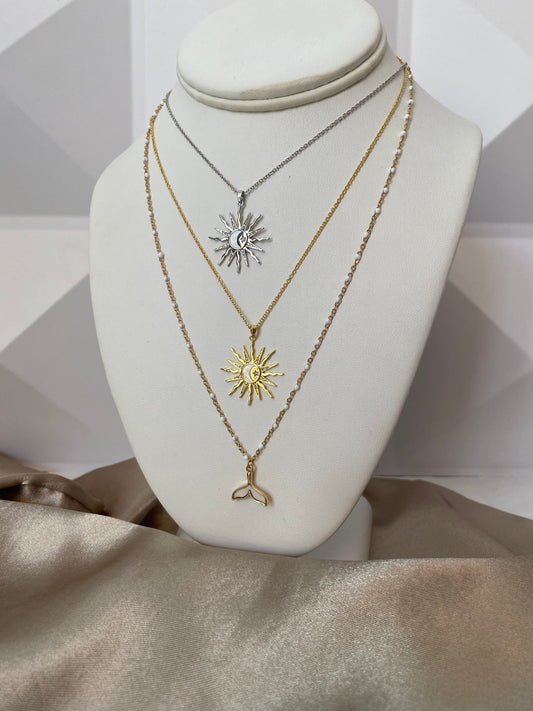 SUN & MOON ENAMEL NECKLACE